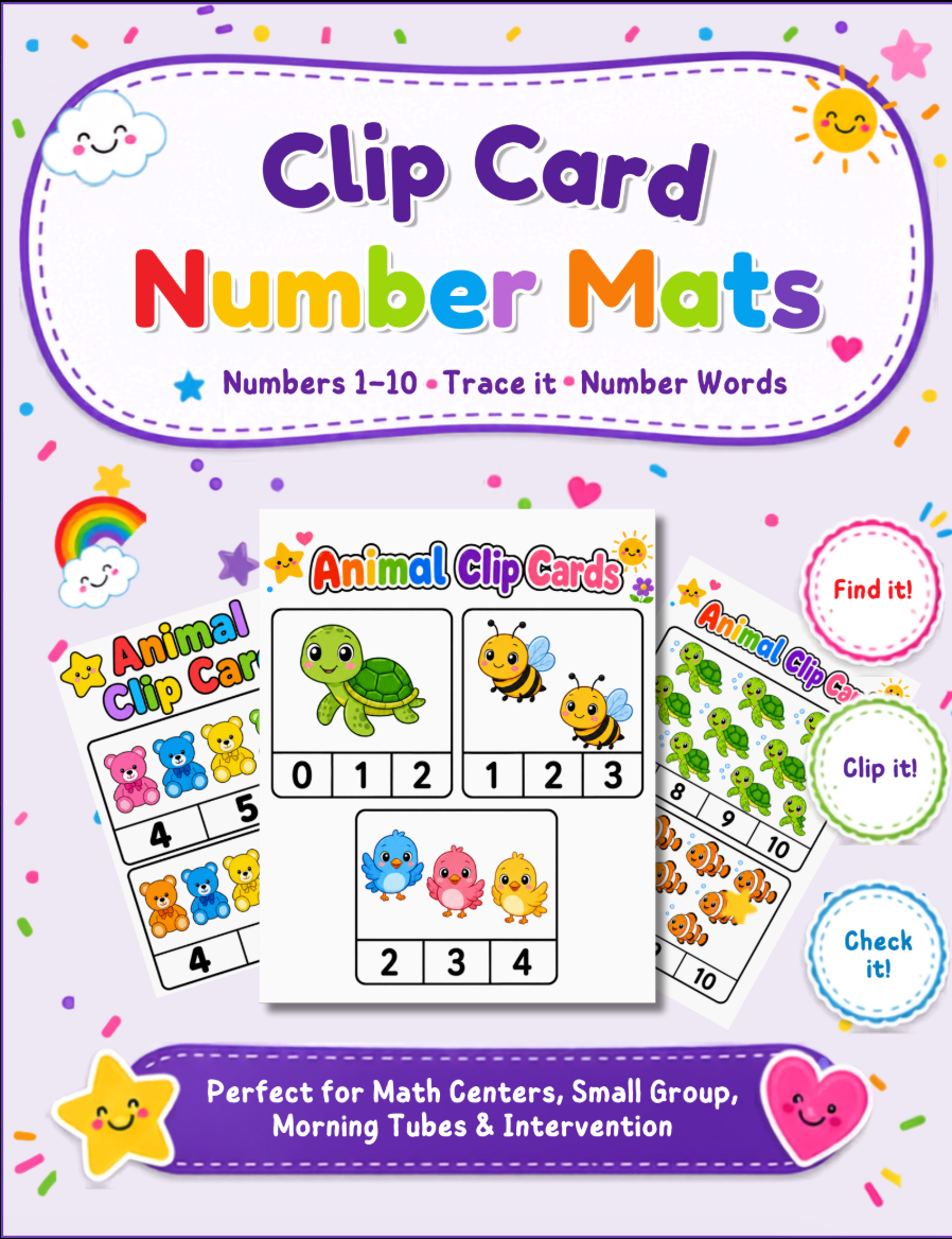 Clip Cards Number Cards