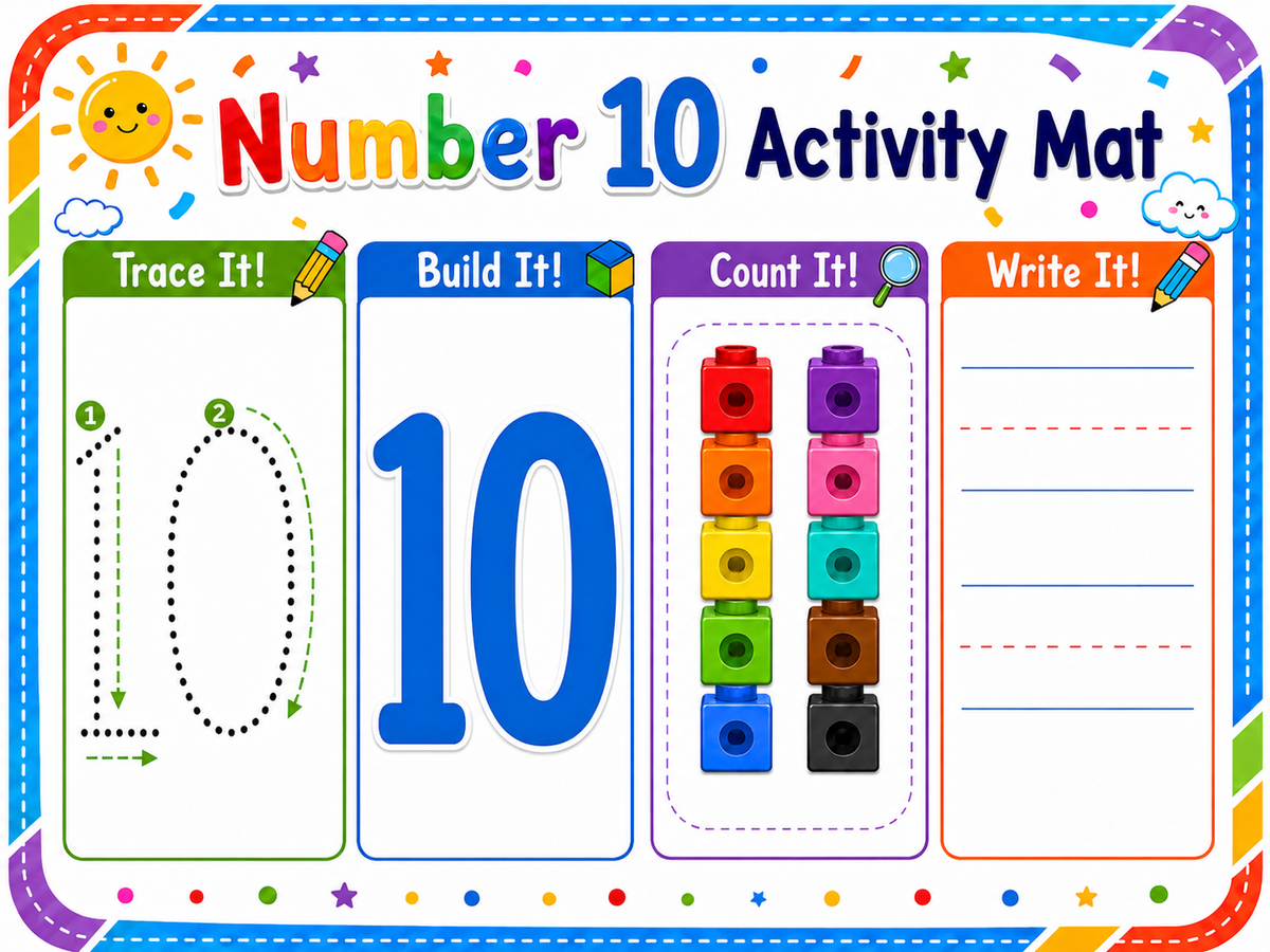 Number Activity Mats  1-10