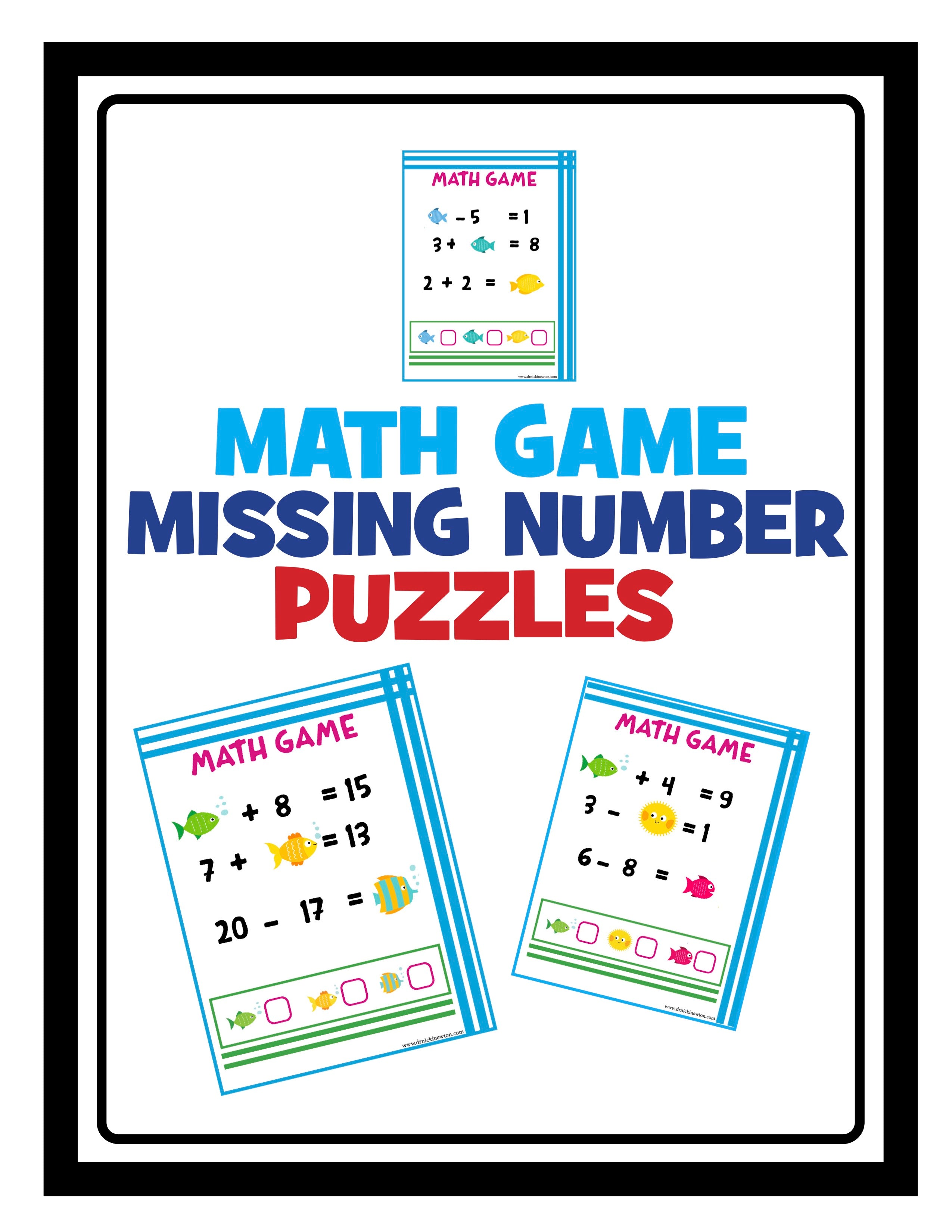 Math Game Missing Number Puzzles – Gigglenook Math Store