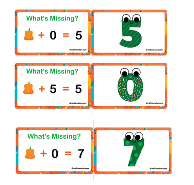 Addition Pumpkin Flashcards Adding Within 10