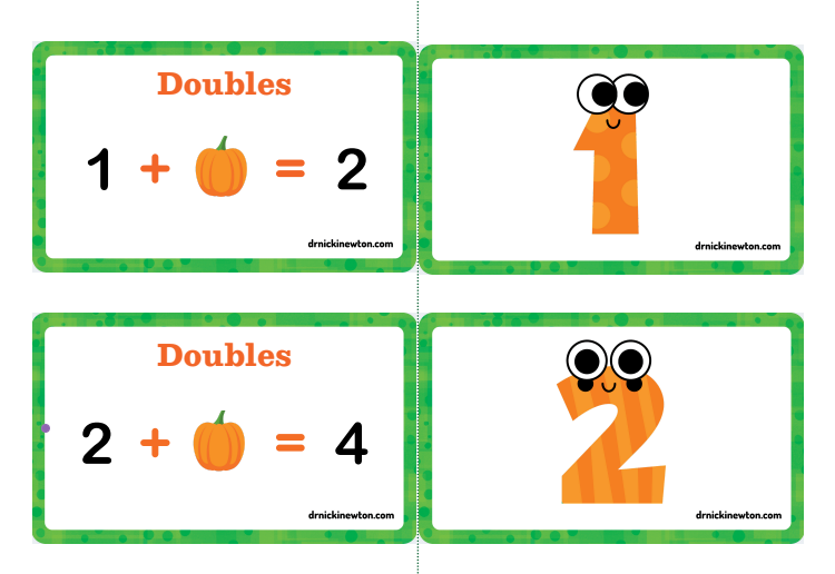 Addition Pumpkin Flashcards Adding Within 20