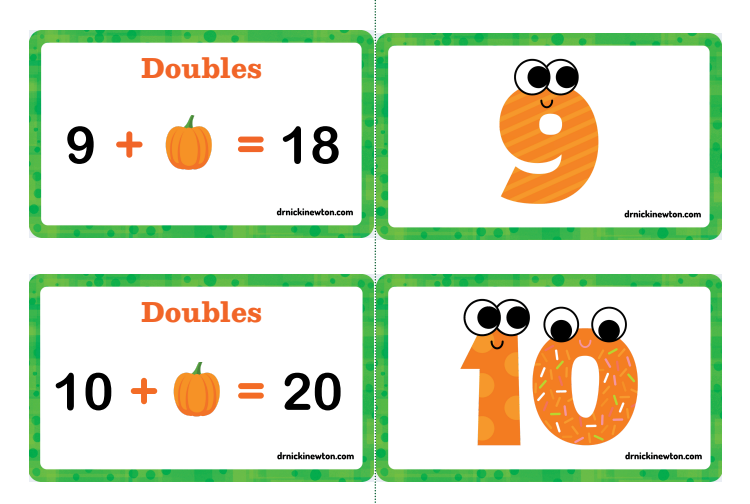 Addition Pumpkin Flashcards Adding Within 20