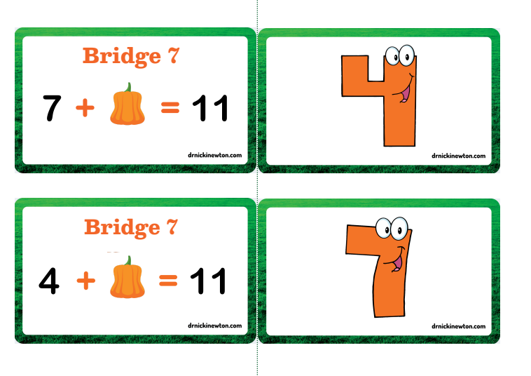 Addition Pumpkin Flashcards Adding Within 20