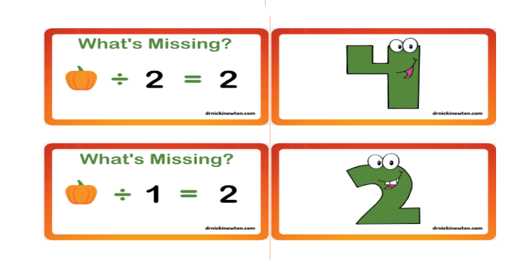 Division Pumpkin Flashcards