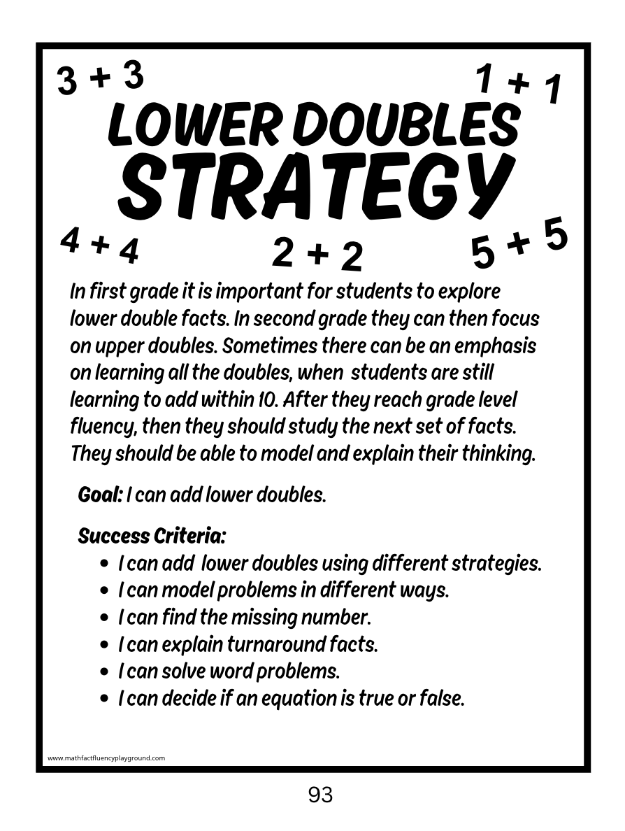 Math Fact Fluency Playground Addition Fact