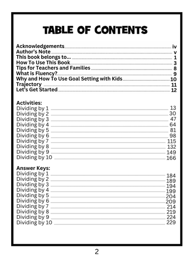 Math Fact Fluency Playground Division