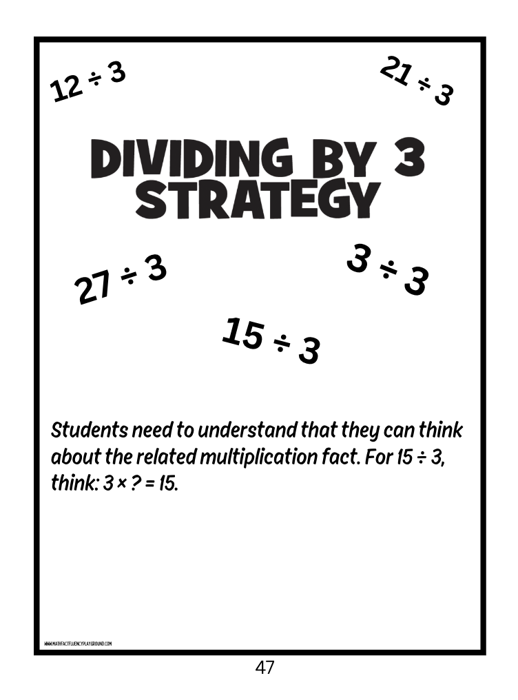 Math Fact Fluency Playground Division