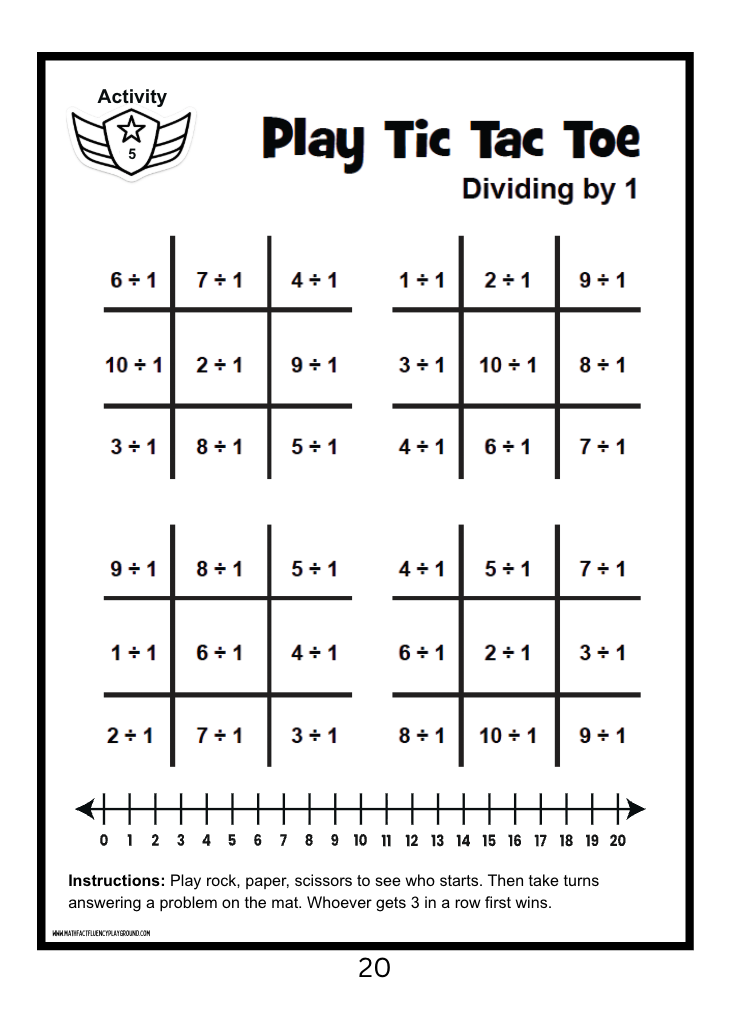 Math Fact Fluency Playground Division