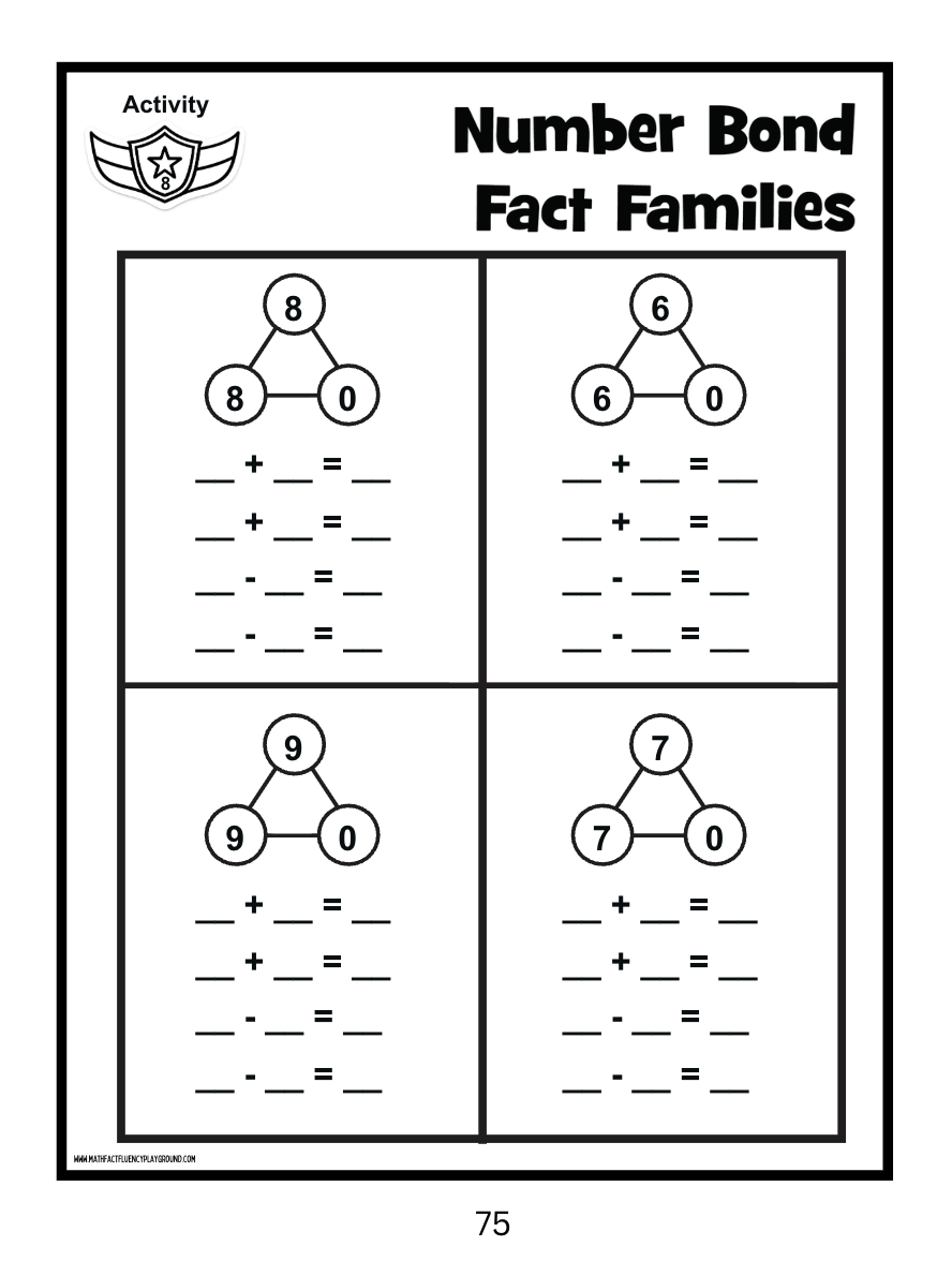 Math Fact Fluency Playground Subtraction Facts