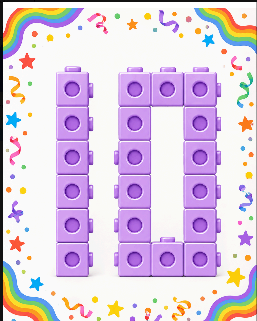Colorful Number Cube  Build Cards| Number Recognition- Counting Visuals