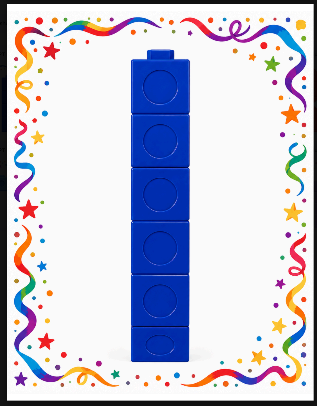 Colorful Number Cube  Build Cards| Number Recognition- Counting Visuals