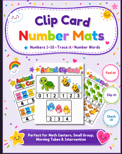 Clip Cards Number Cards