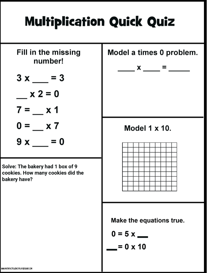 Math Fact Fluency Playground Multiplication Facts Within 100 Activities & Games