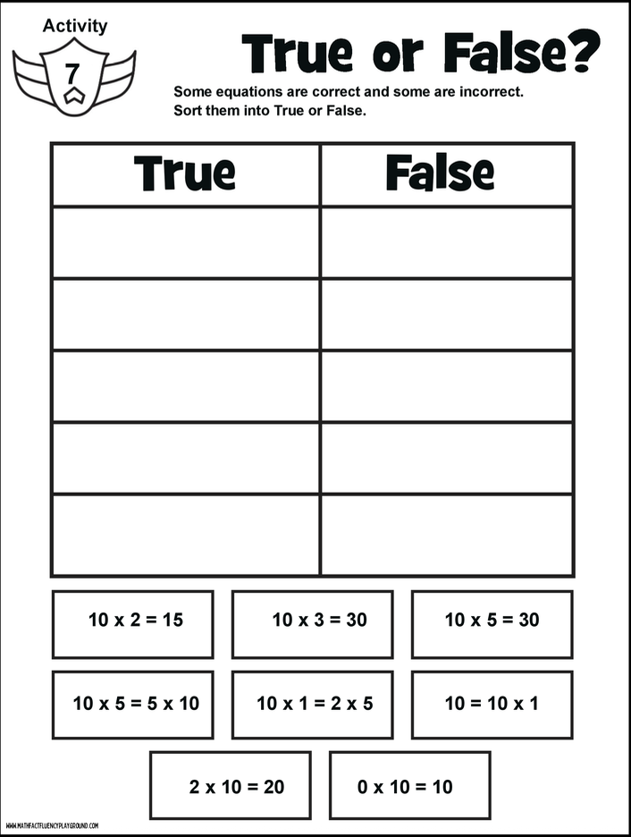 Math Fact Fluency Playground Multiplication Facts Within 100 Activities & Games