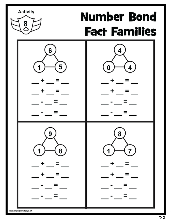 Math Fact Fluency Playground Subtraction Facts Activities & Games