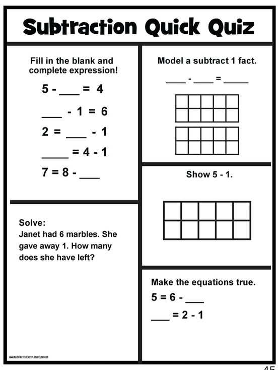 Math Fact Fluency Playground Subtraction Facts Activities & Games