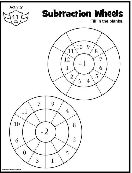 Math Fact Fluency Playground Subtraction Facts Activities & Games